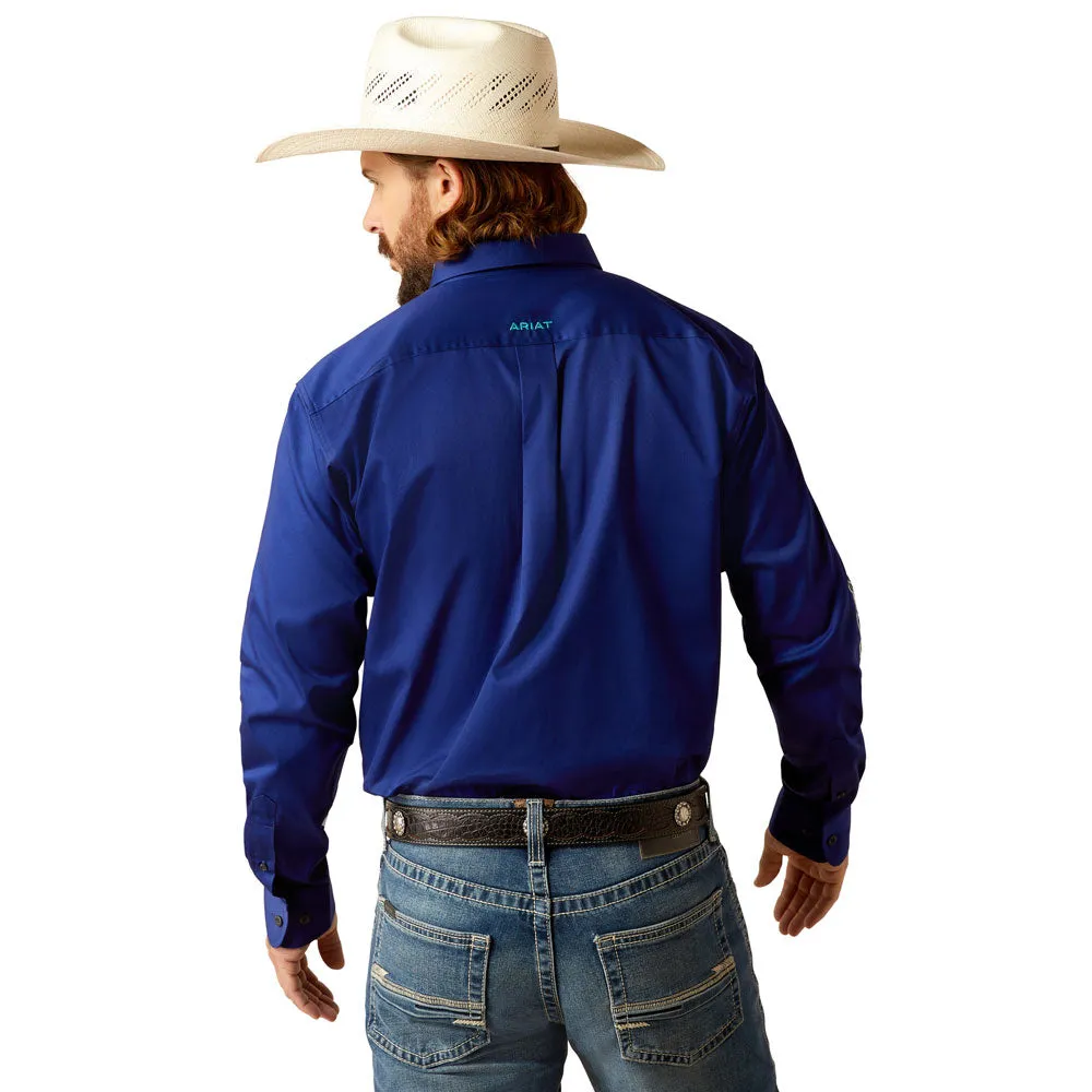 10048805 Ariat Men's Team Logo Twill Long Sleeve Buttondown Shirt - Royal  Blue