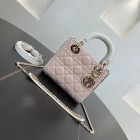 17CM Pink Princess Sheepskin 3-Grid Chain Handbag 284757