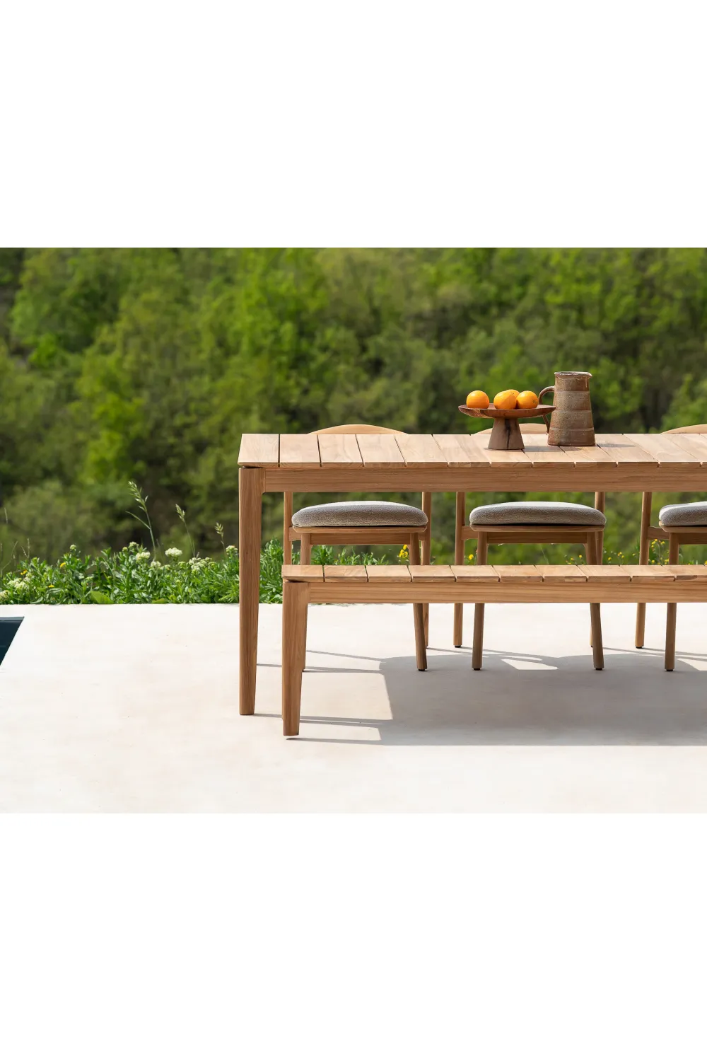 2-Seater Teak Cushioned Outdoor Bench | Ethnicraft Bok