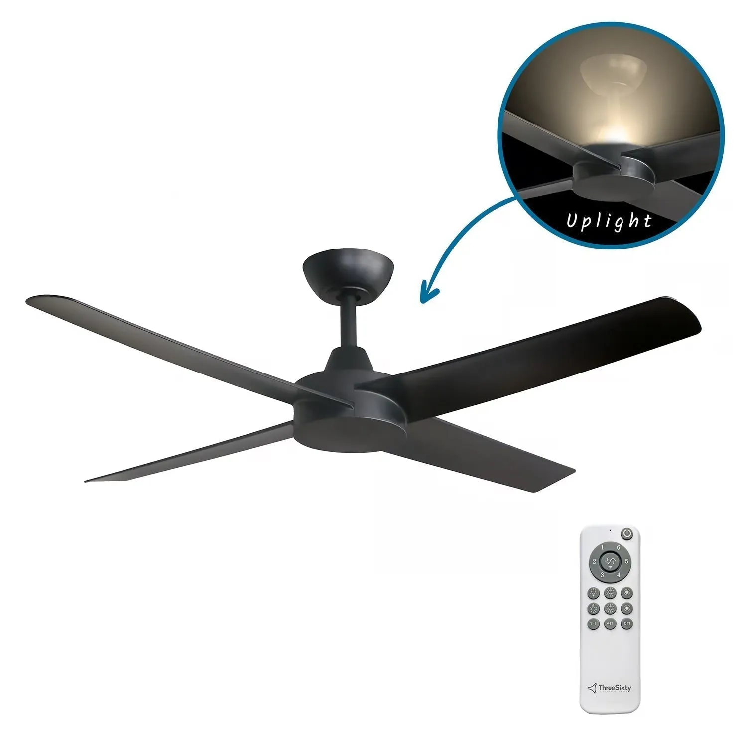 48" Ambience Dc Ceiling Fan Black, White Amb48Xx 360 Innovations