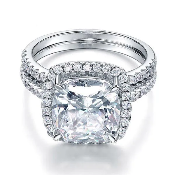 5 Carat Cushion Cut Halo Ring