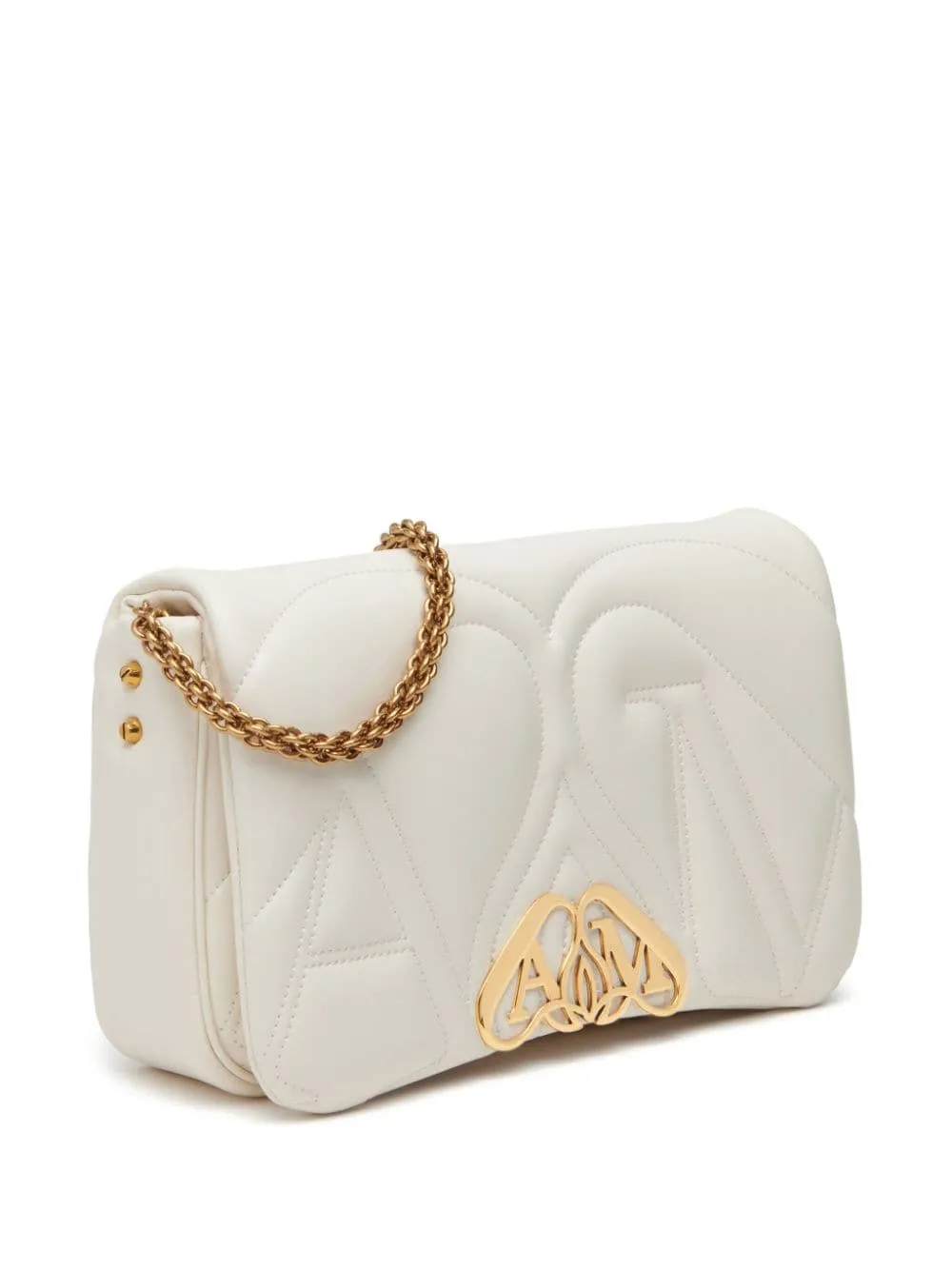 ALEXANDER MCQUEEN Feminine Exploded Seal Crossbody Bag in White