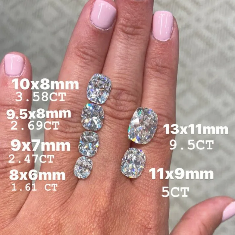 Ally| Elongated Cushion Moissanite Engagement Ring