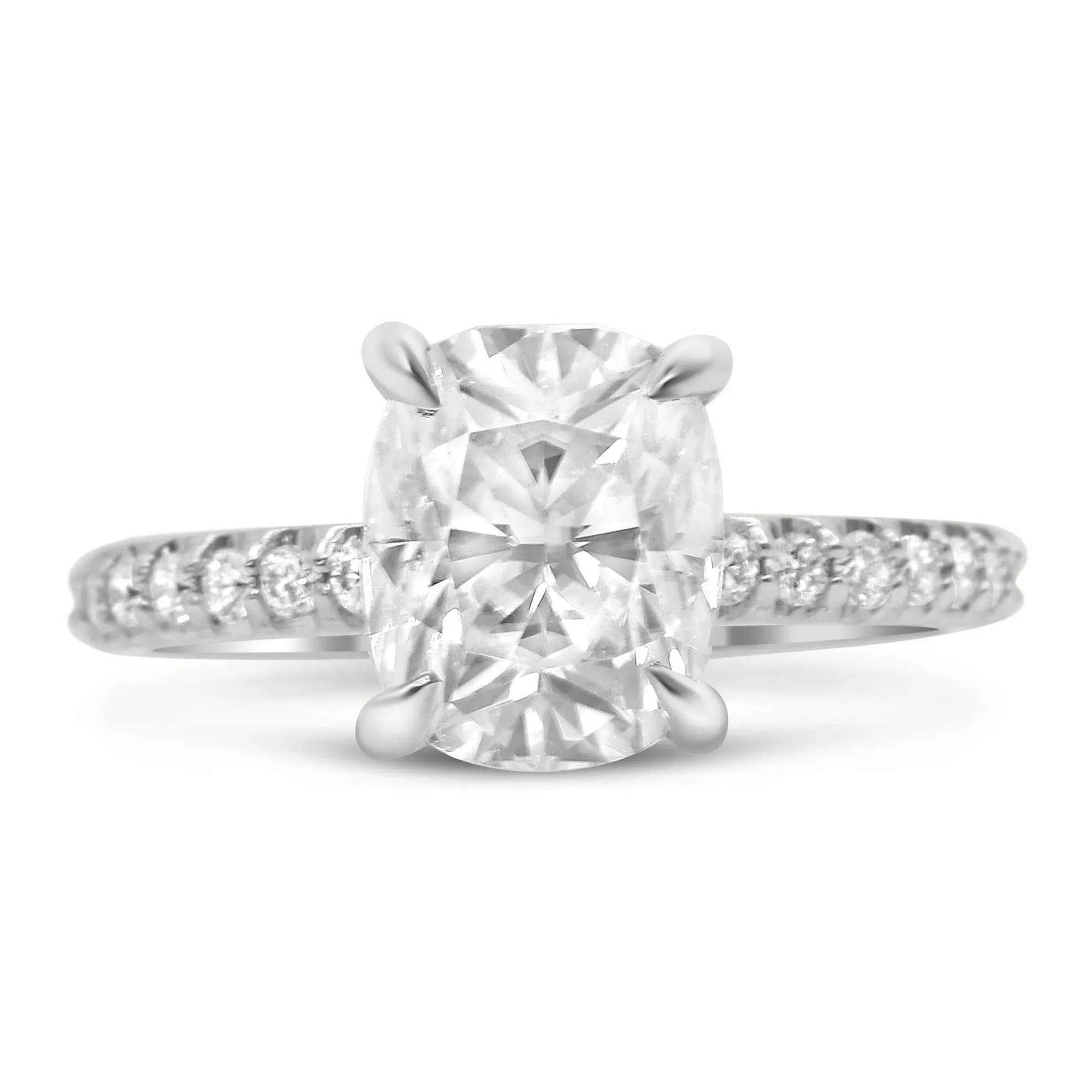 Ally| Elongated Cushion Moissanite Engagement Ring