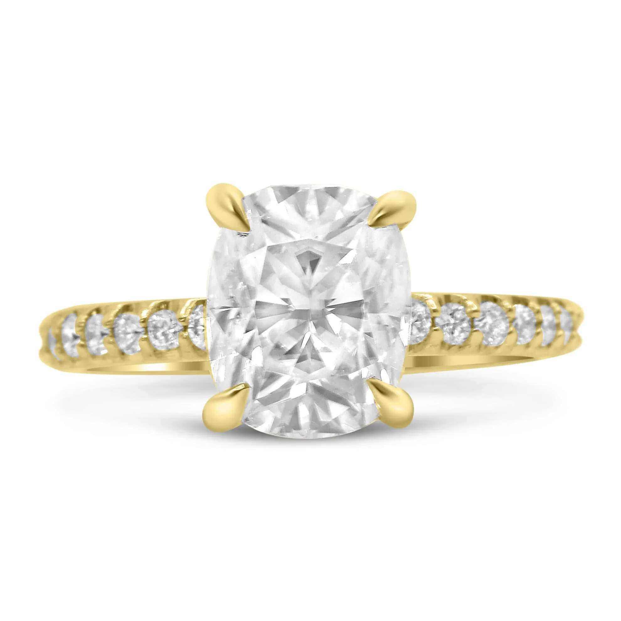 Ally| Elongated Cushion Moissanite Engagement Ring