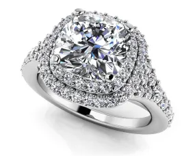 Andrea Love Cushion Cut Lab-Grown Diamond Engagement Ring with 1.06 ct. (0.50 ct. center diamond)