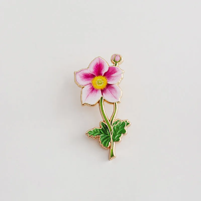 Anemone v2 Floral Enamel Pin