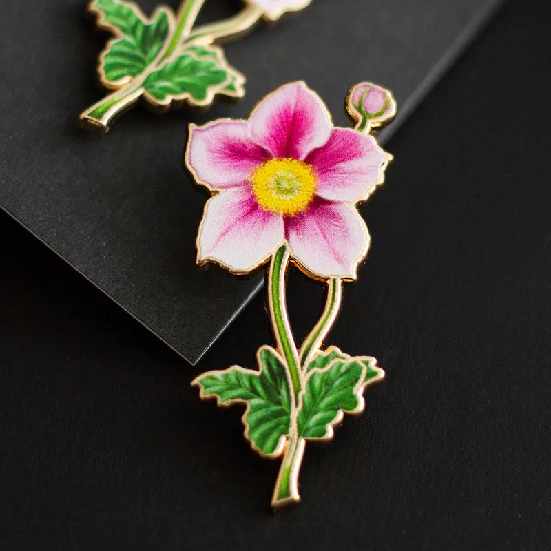 Anemone v2 Floral Enamel Pin