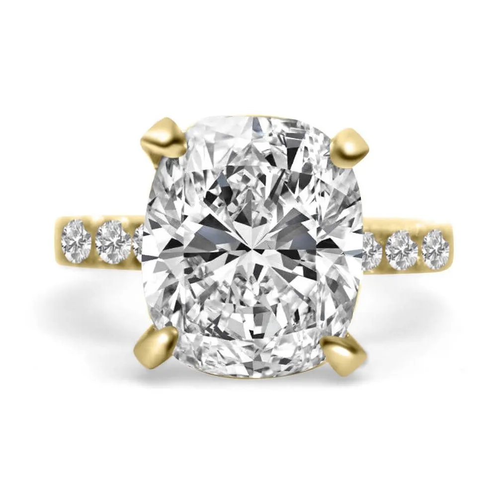 Anna | Elongated Cushion Moissanite Engagement Ring