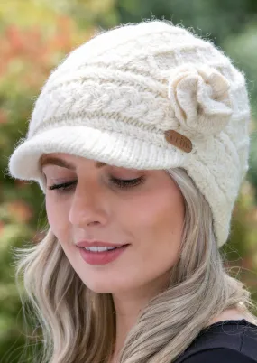 Aran Flower Peak Hat | Natural