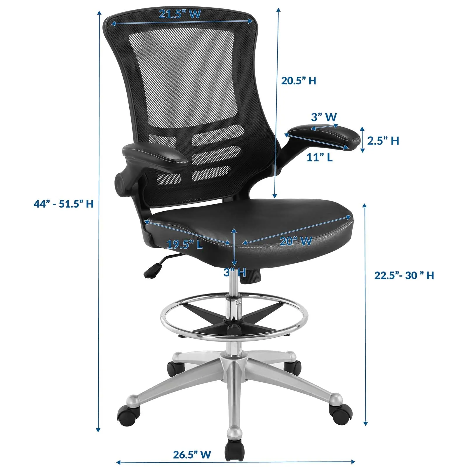 Attainment Vinyl Drafting Chair by Modway