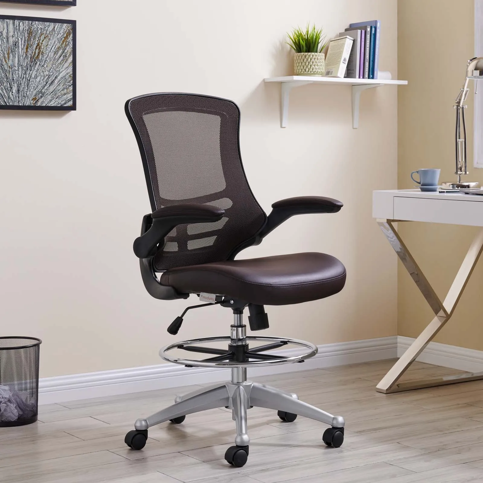 Attainment Vinyl Drafting Chair by Modway