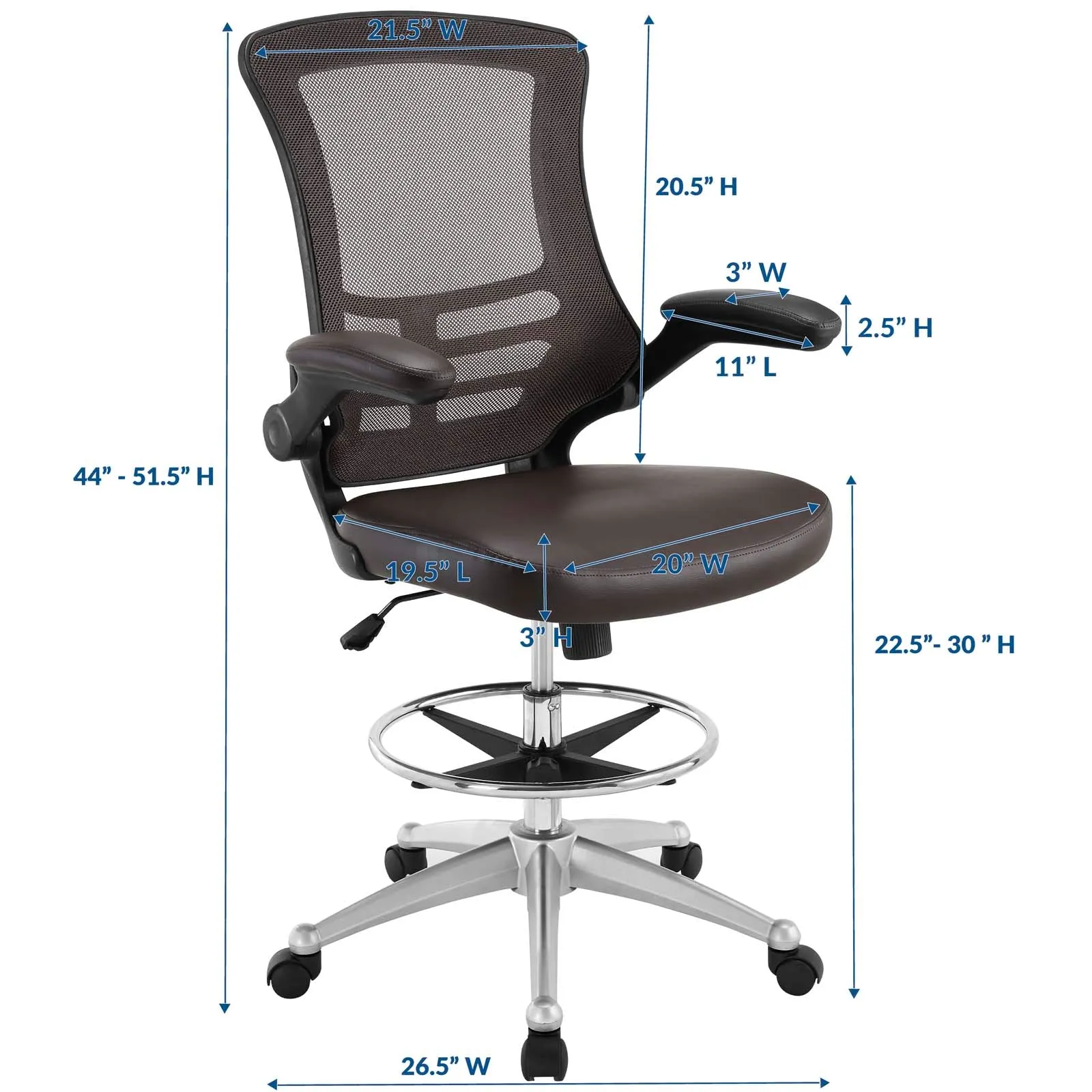 Attainment Vinyl Drafting Chair by Modway