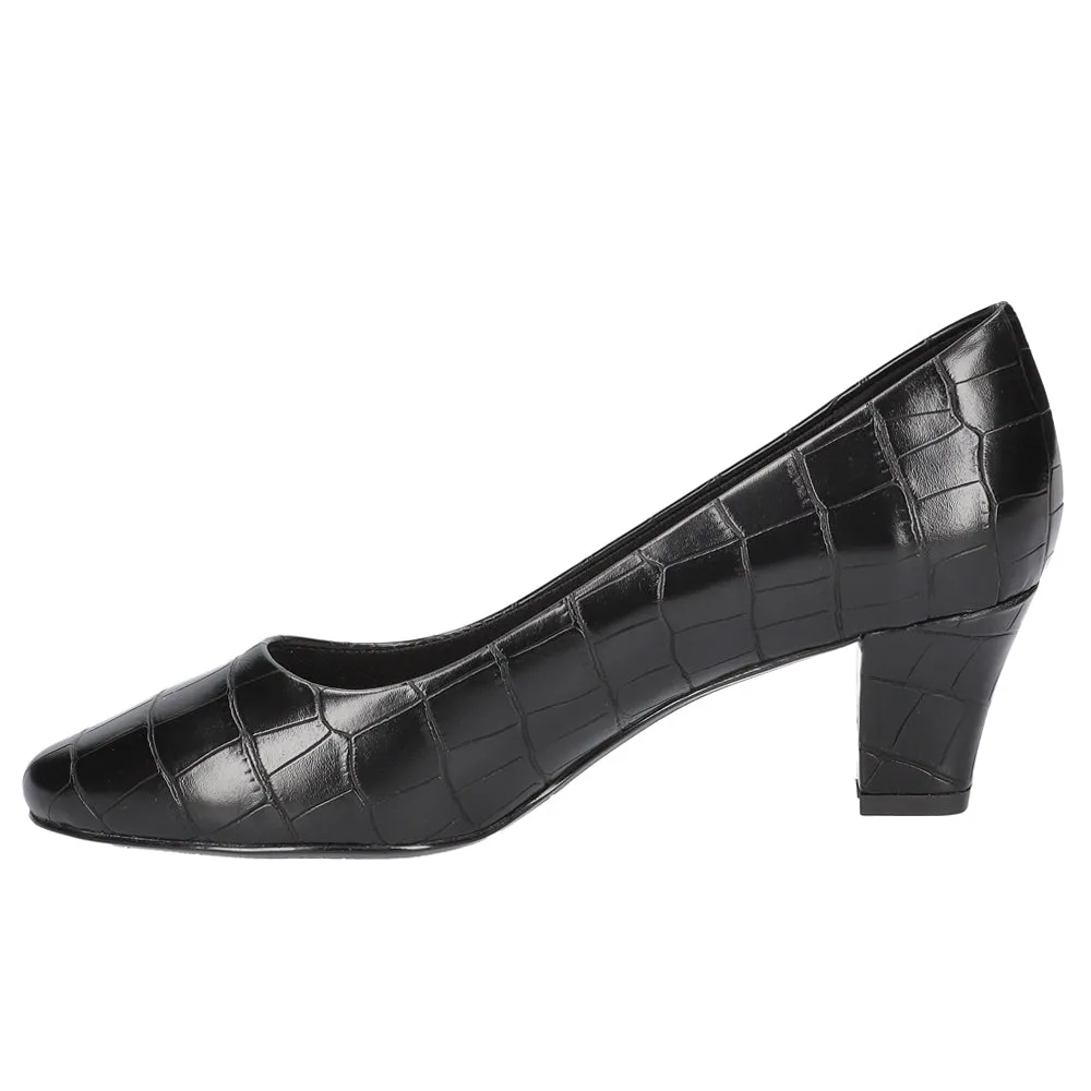 Ballari Croc Block Heel Pumps