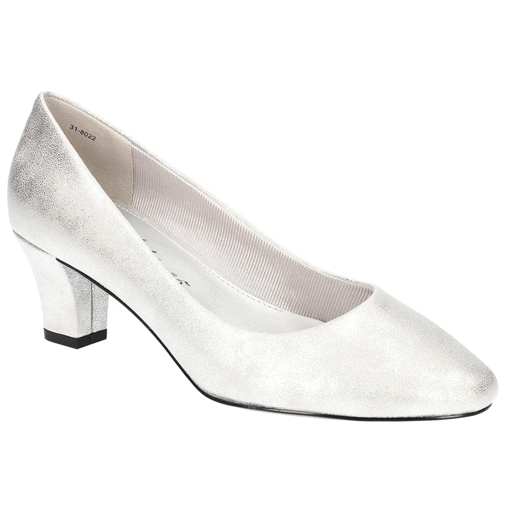 Ballari Metallic Block Heel Pumps