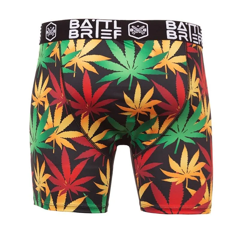 Battle Briefs Rasta Leaf Camo