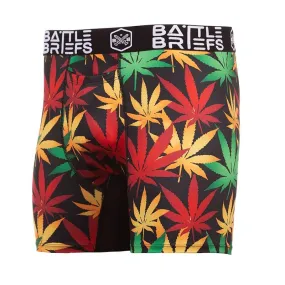 Battle Briefs Rasta Leaf Camo