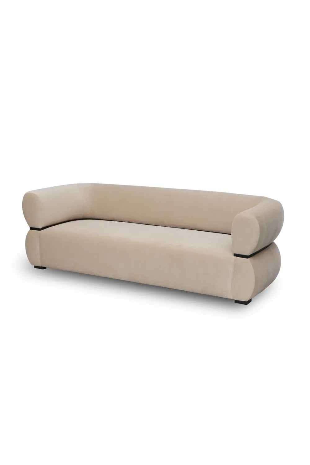 Beige Velvet Curved Sofa | Liang & Eimil Volta