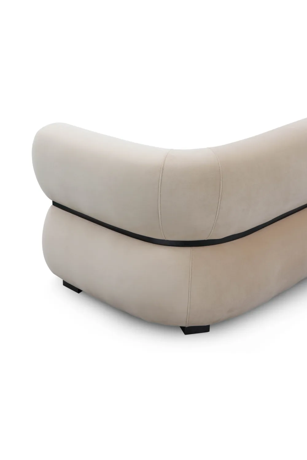 Beige Velvet Curved Sofa | Liang & Eimil Volta