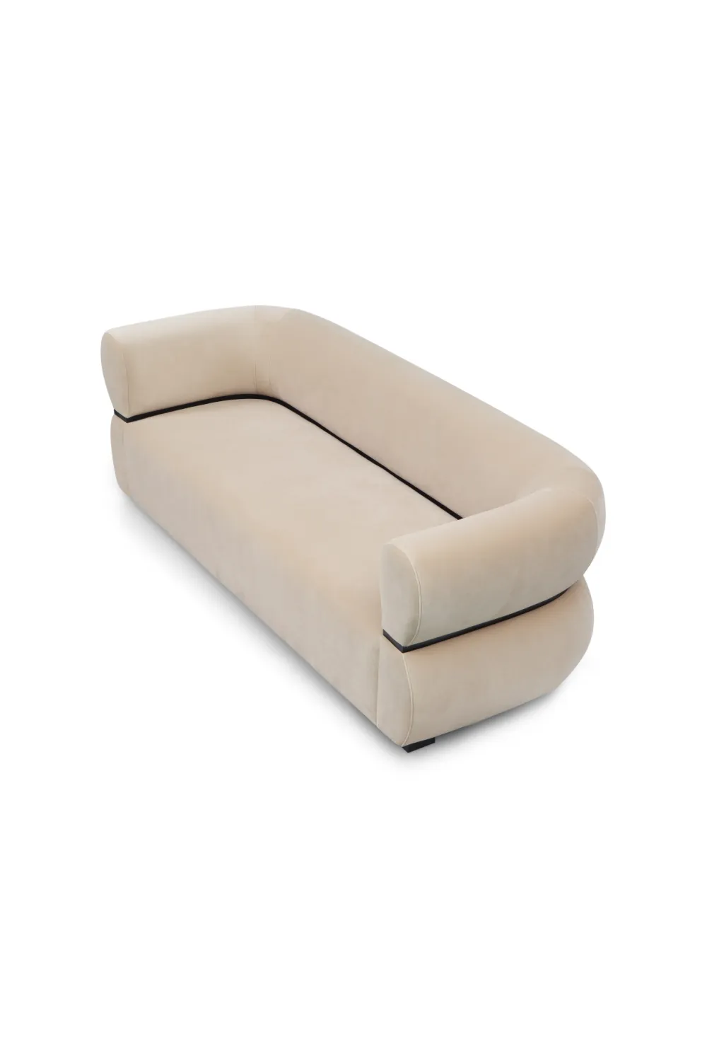 Beige Velvet Curved Sofa | Liang & Eimil Volta