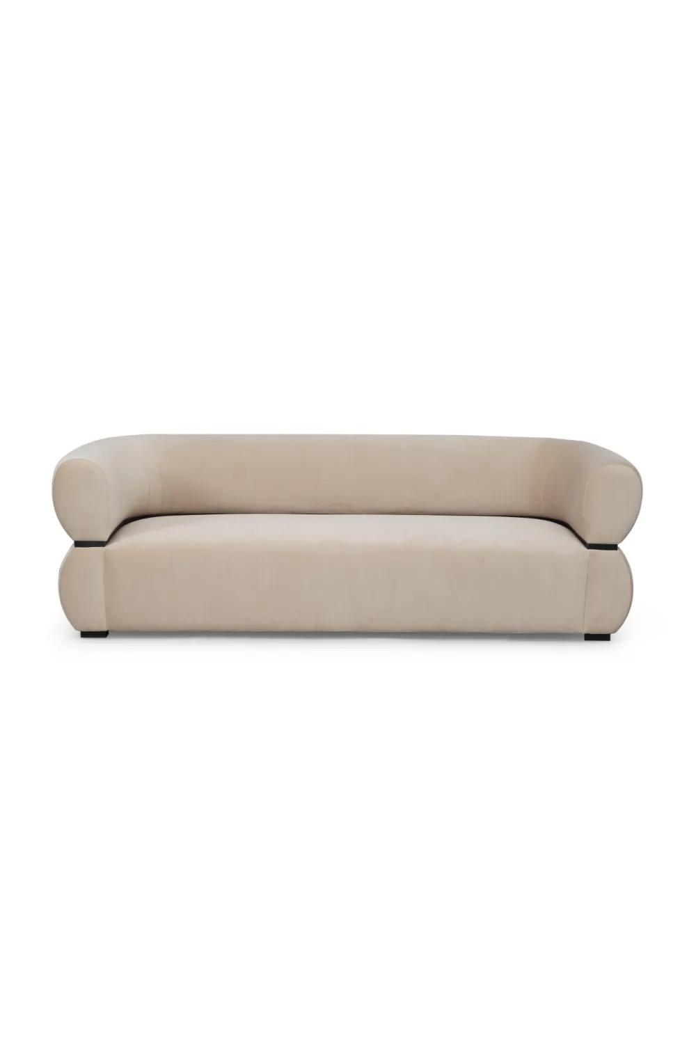 Beige Velvet Curved Sofa | Liang & Eimil Volta