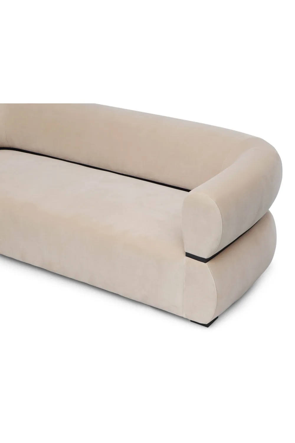 Beige Velvet Curved Sofa | Liang & Eimil Volta