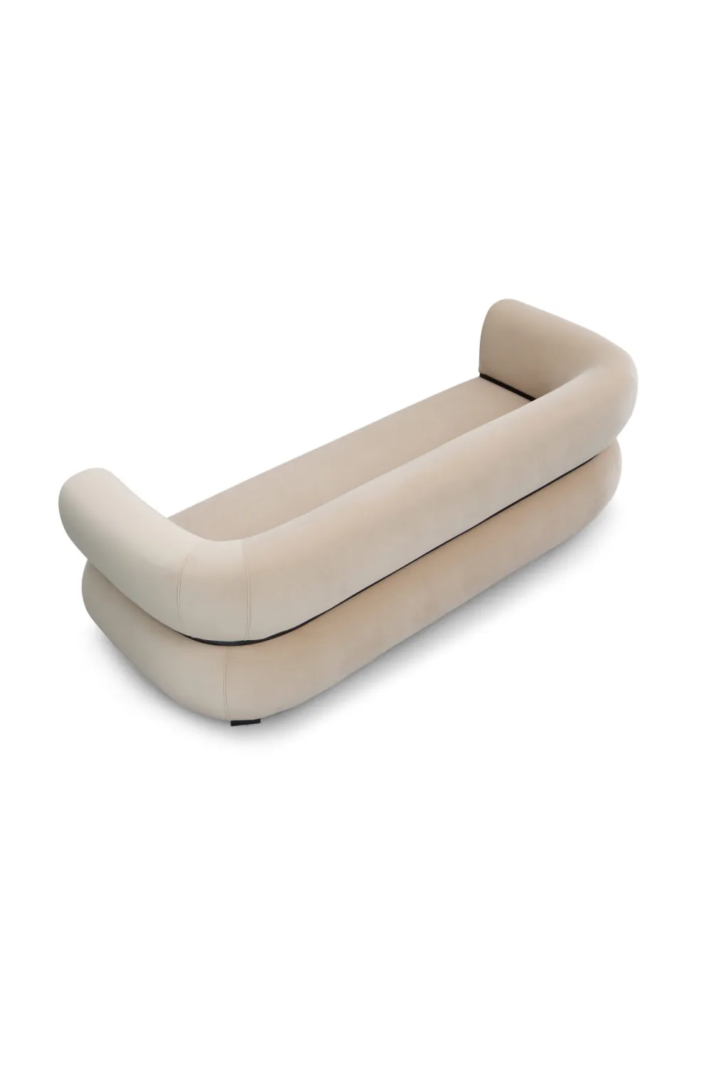 Beige Velvet Curved Sofa | Liang & Eimil Volta