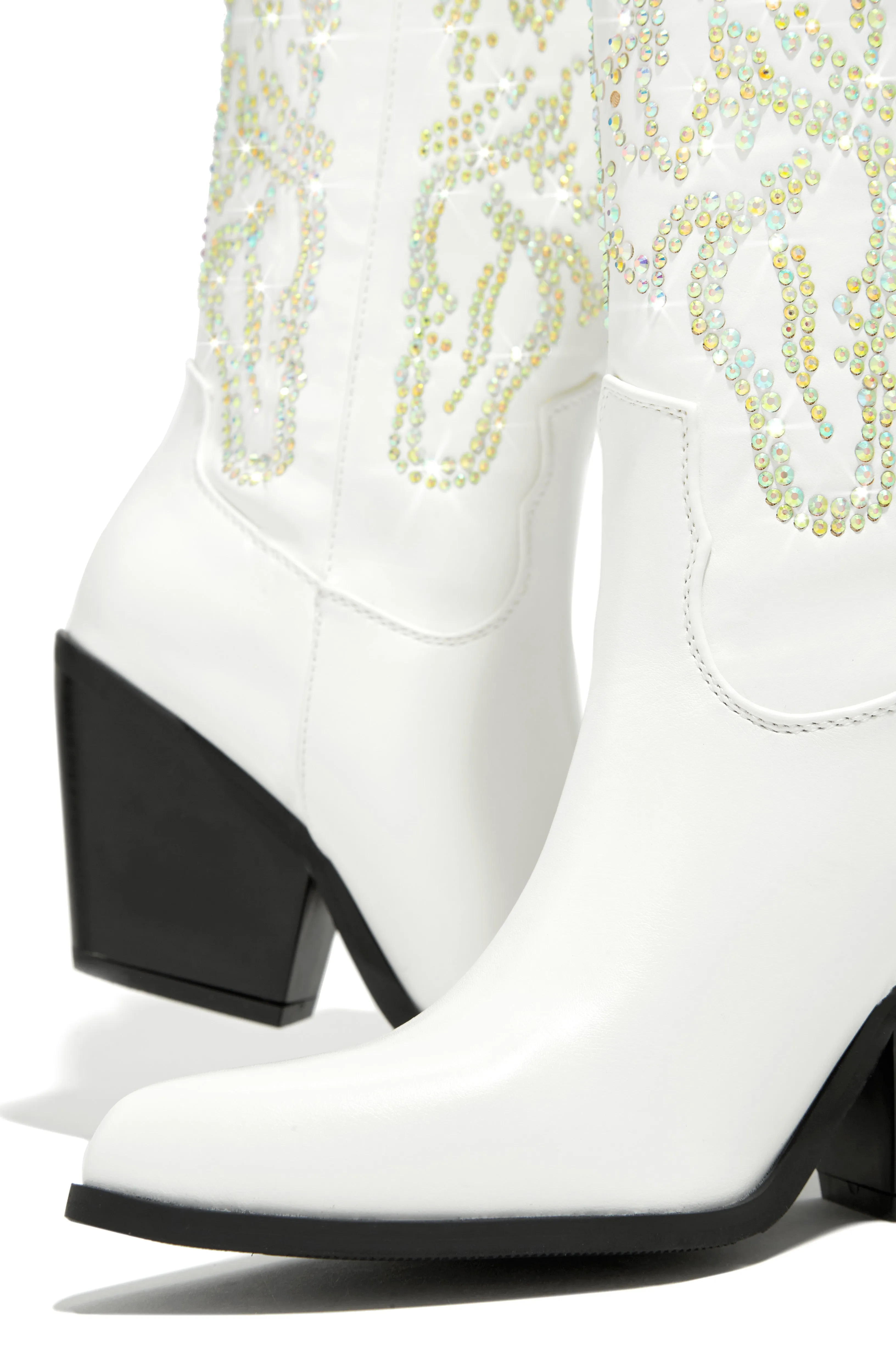 Best In The West Embellished Cowgirl Boots - White