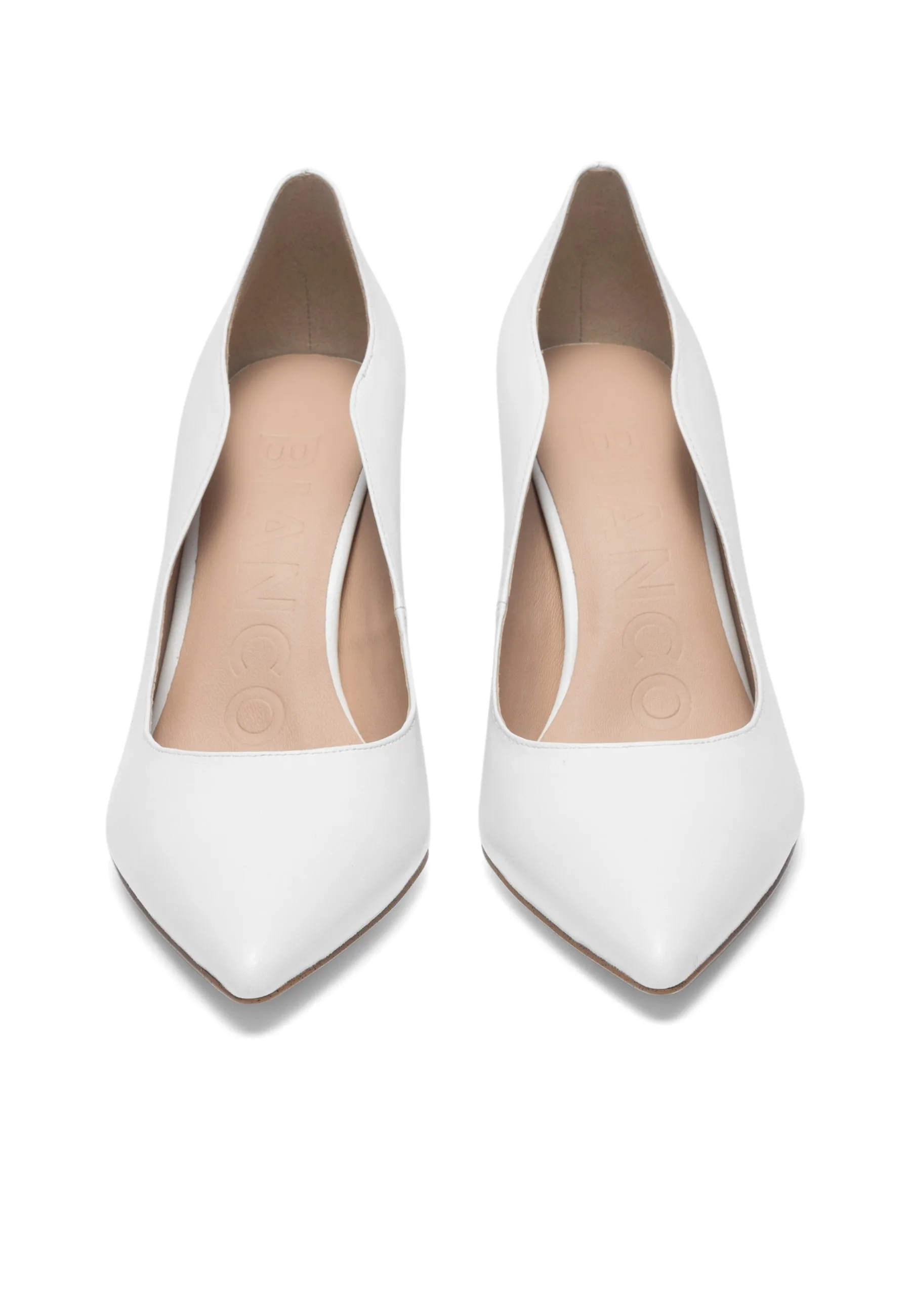 Biachic White Nappa Pumps