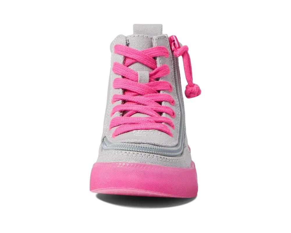 Billy Kids Classic Lace High Tops - Grey/Pink