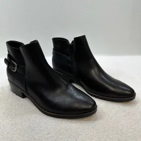 Black Boots Ankle Flats Bare Traps, Size 9.5