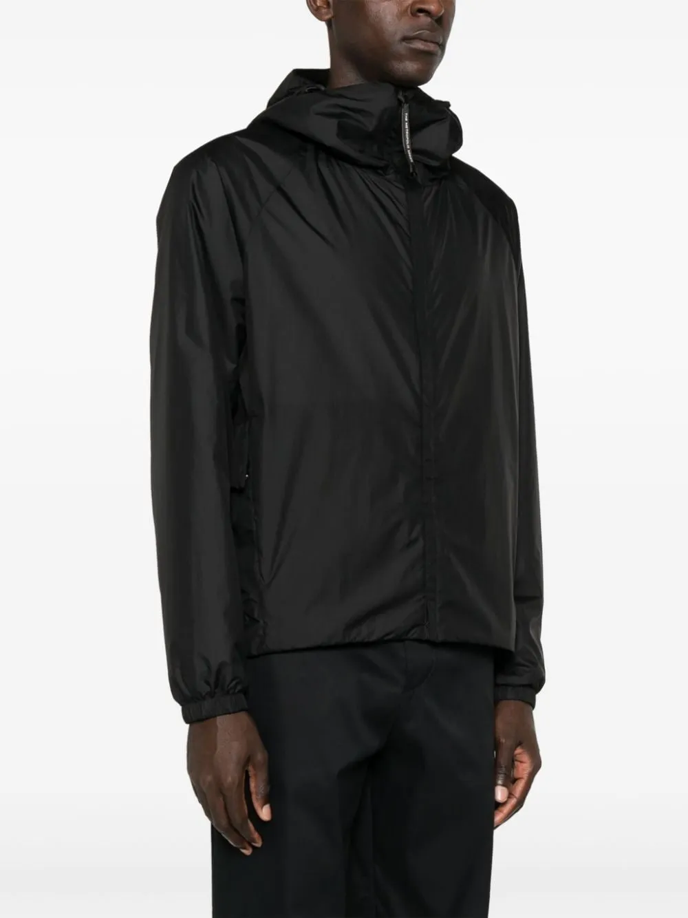 BLACK RIPSTOP TEXTURE PADDED DESIGN CLASSIC HOOD COAT