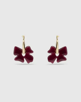 Brie Leon - Glass Flower Hoops - Gold/Plum