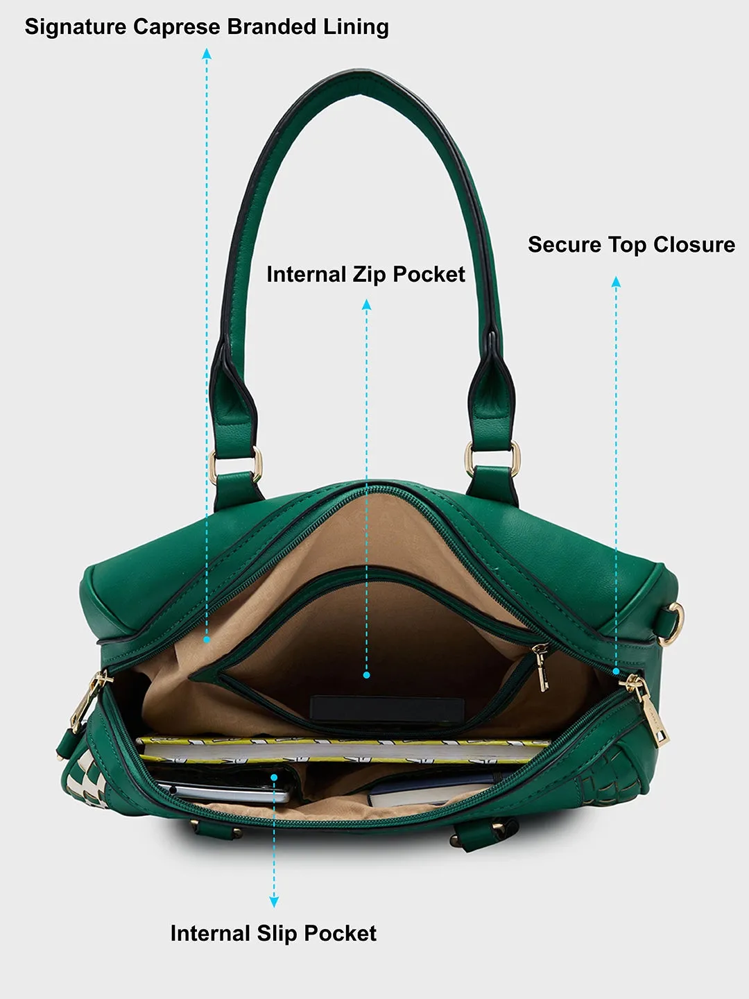 Caprese Aria Satchel Medium Green