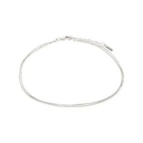 CARE recycled ankle chain 2-in-1 silver-plated