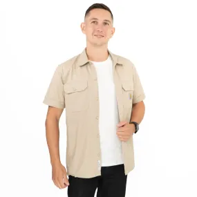 Carhartt WIP Men Master Beige Short Sleeve Button-Up Shirts