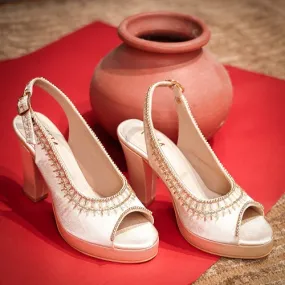 Chaap (hand embroidered blocks heels)