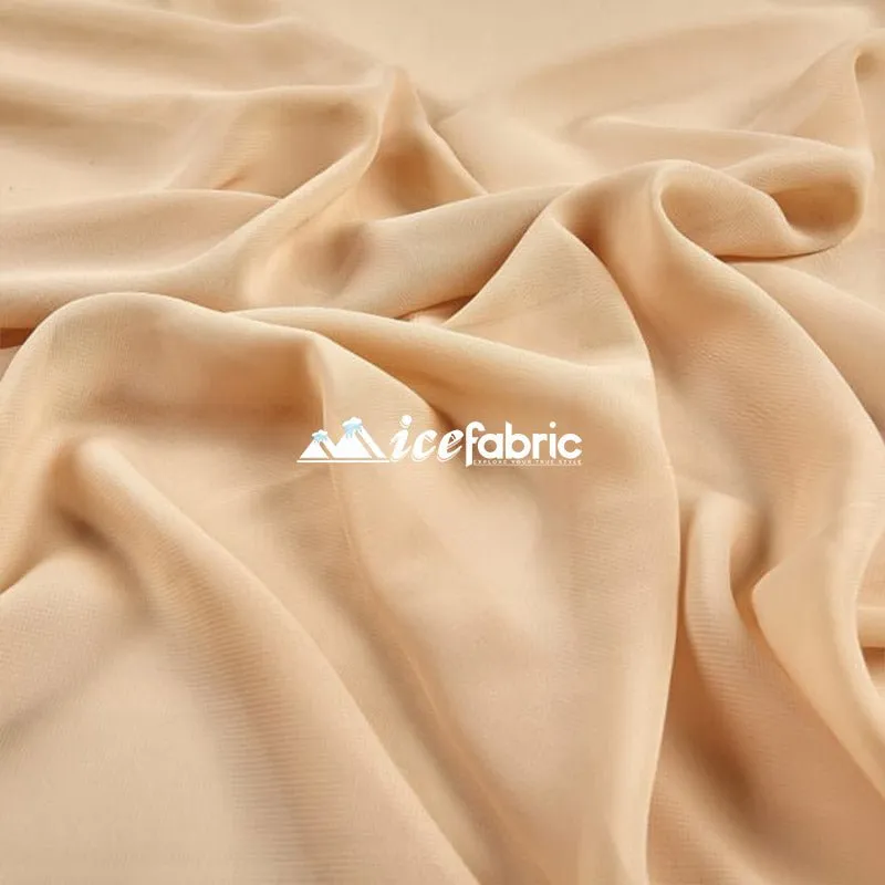 Champagne Mia Chiffon Fabric / 60’’ Wide Soft chiffon Sheer Fabric