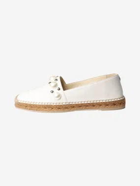 Cream studded leather espadrilles - size EU 39.5