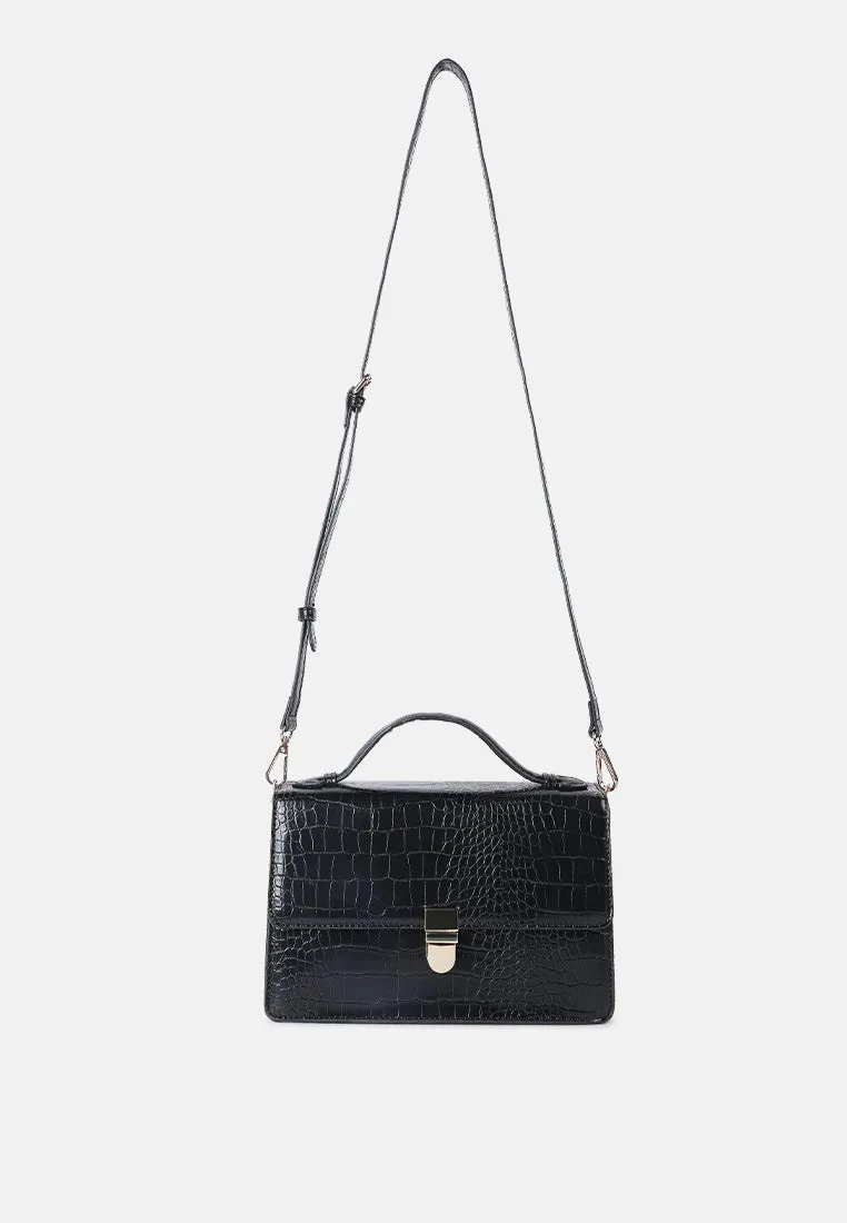 Croc Pattern Sling Bag