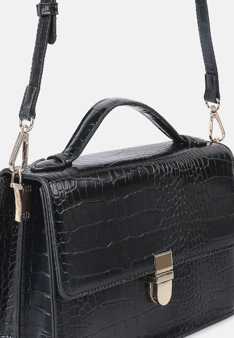 Croc Pattern Sling Bag