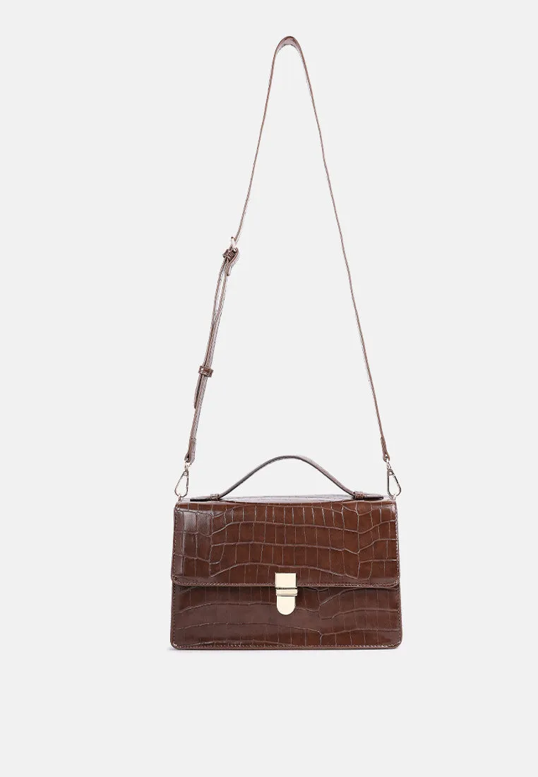 Croc Pattern Sling Bag