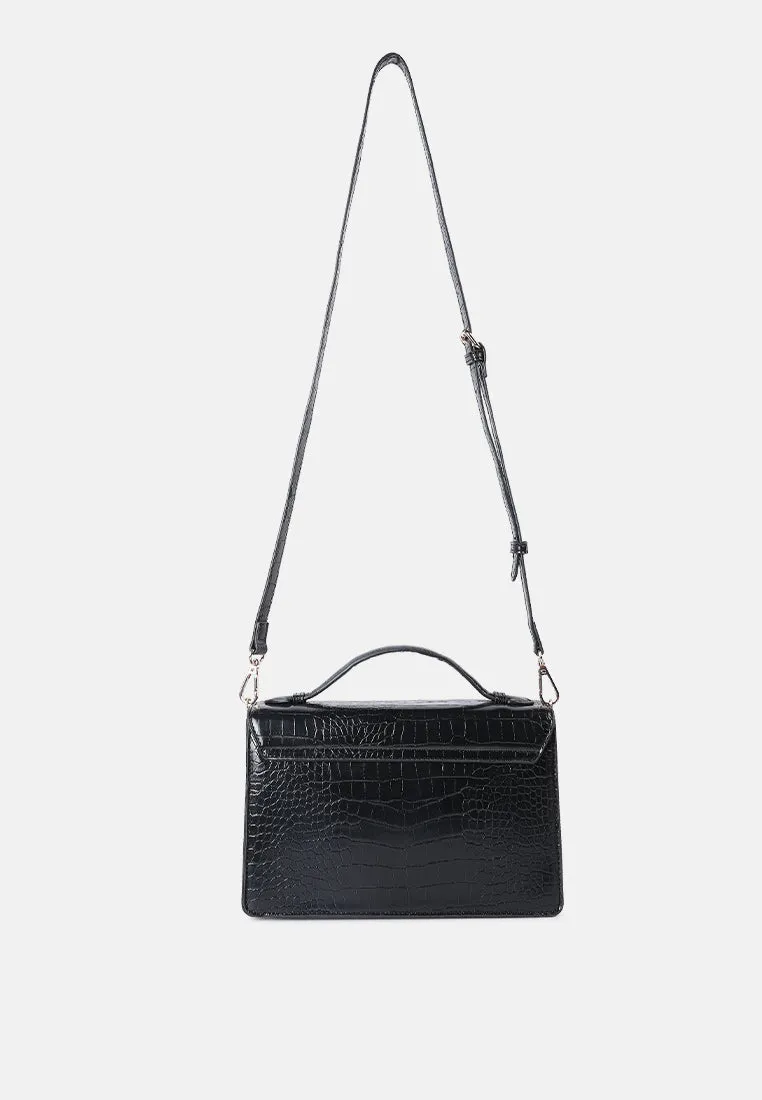 Croc Pattern Sling Bag