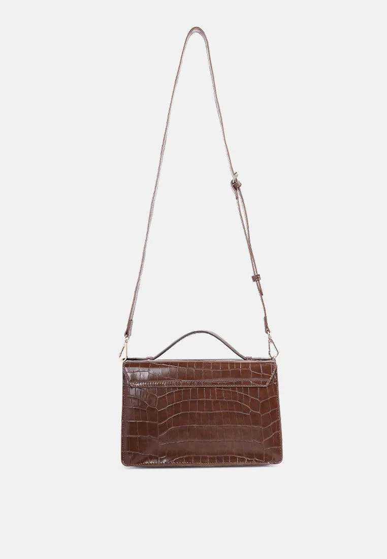 Croc Pattern Sling Bag