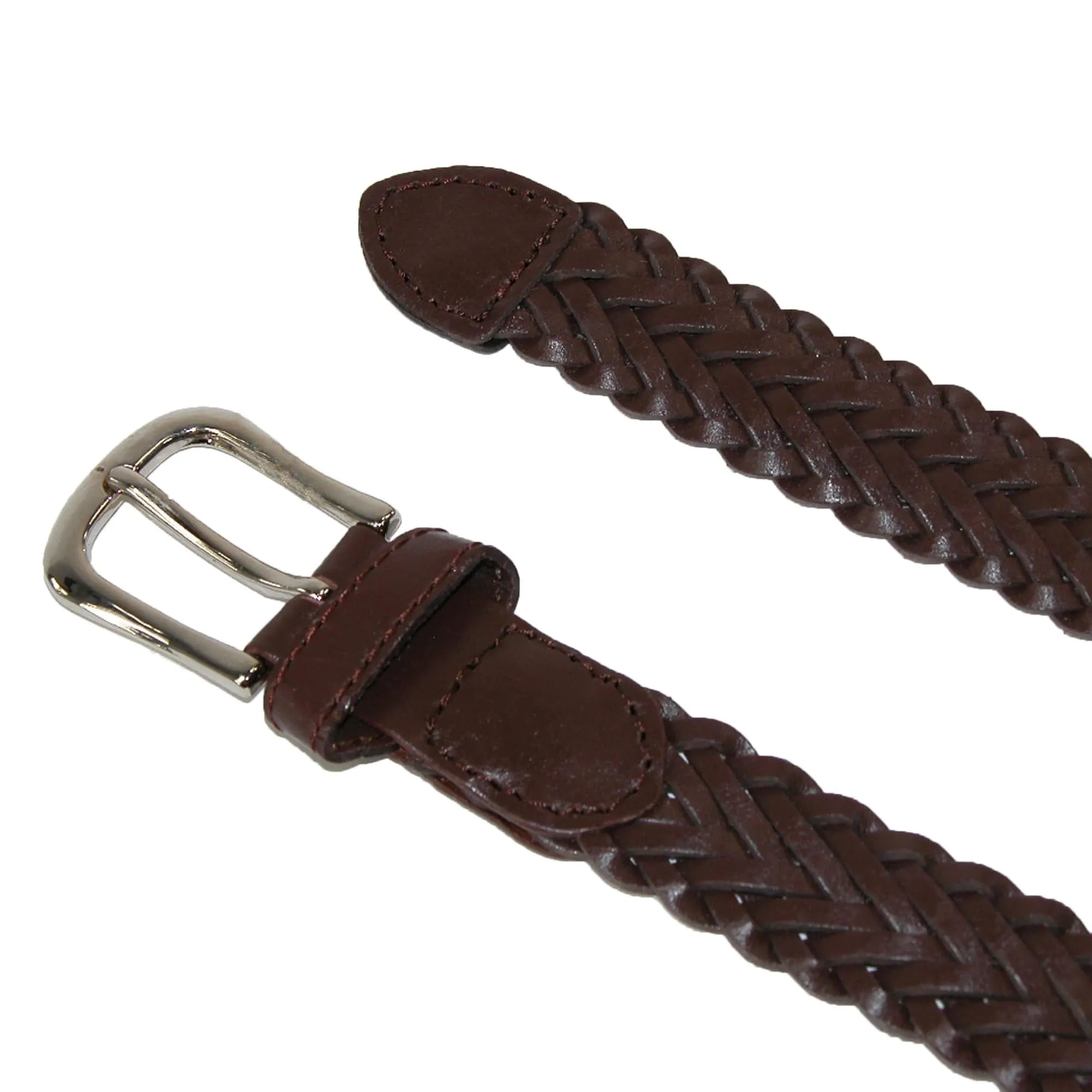 CTM® Boys' Leather 3/4 Inch Adjustable Braided Dress Belt