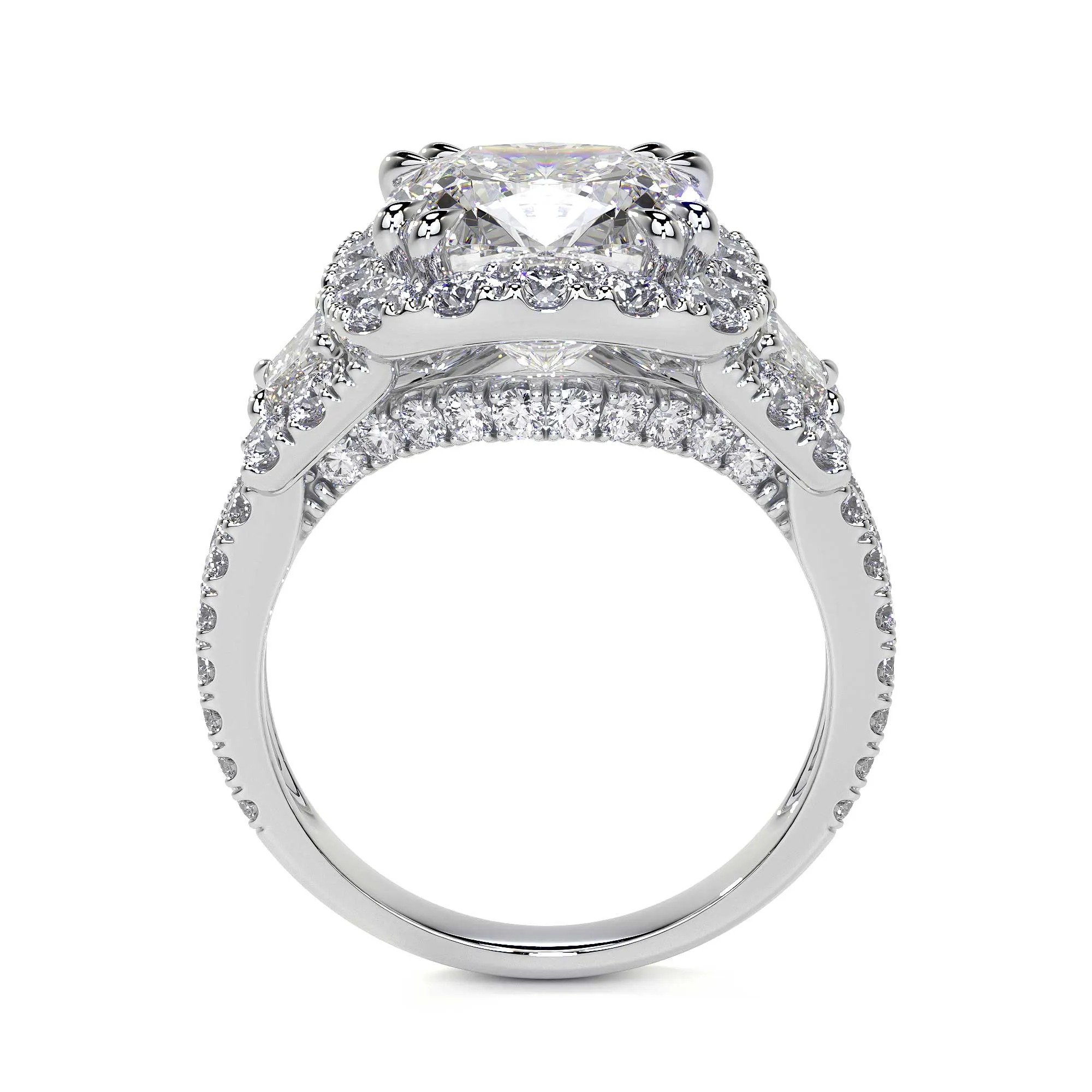 Cushion Cut Diamond Ring With Halo