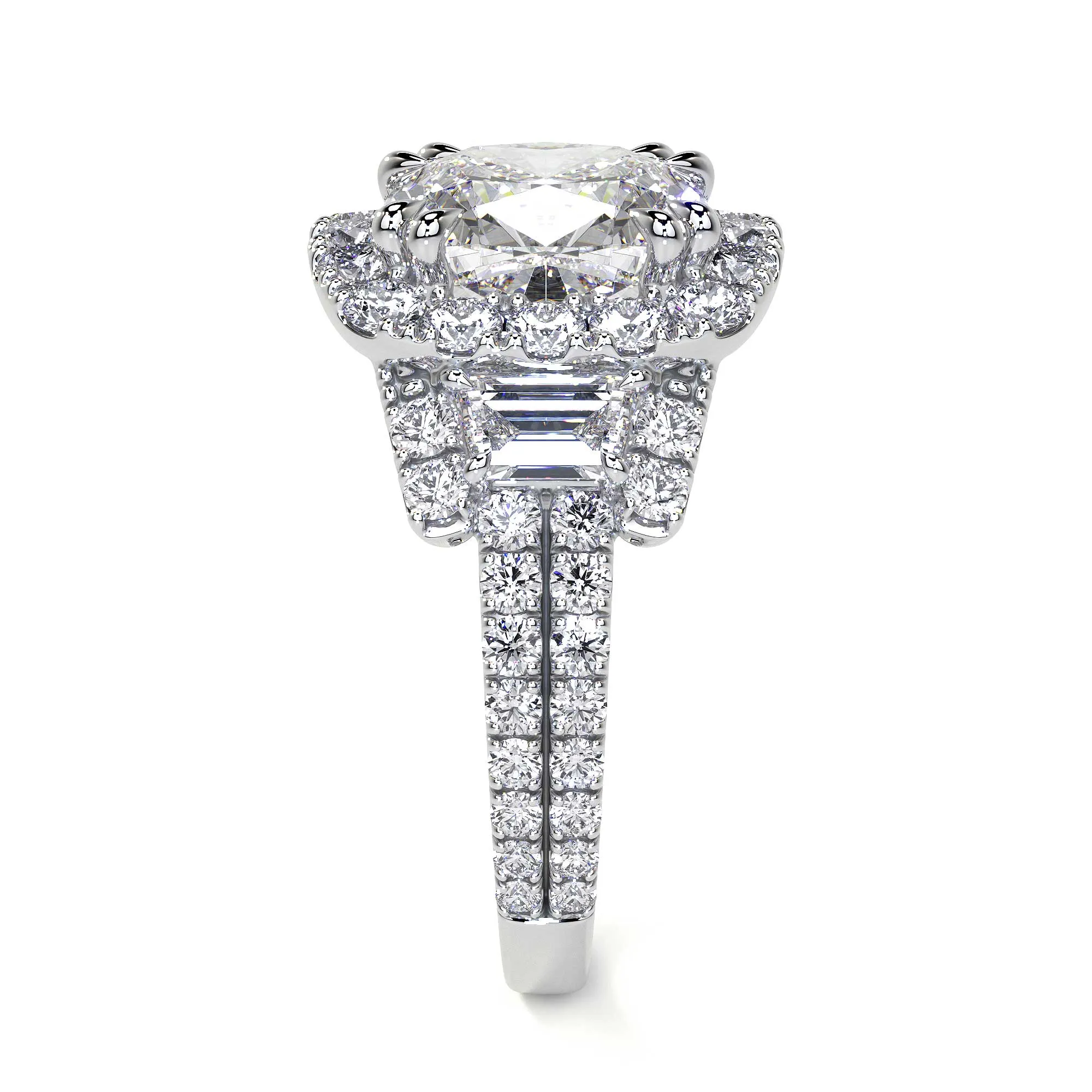 Cushion Cut Diamond Ring With Halo