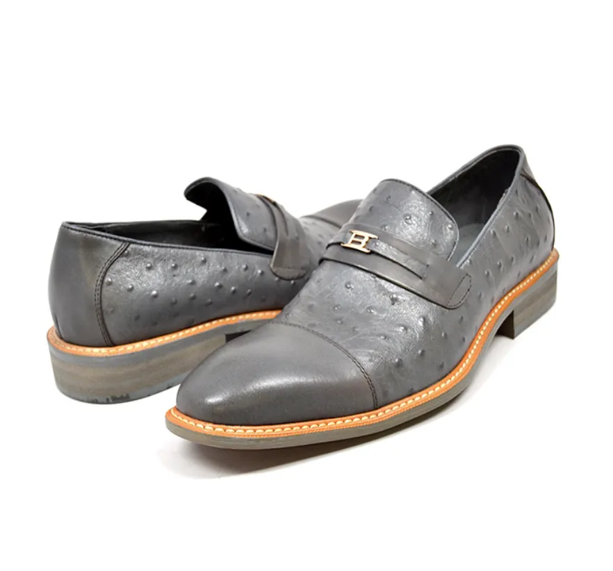 Dolche Ostrich Leather Slip On Shoes - Stylish and Comfortable