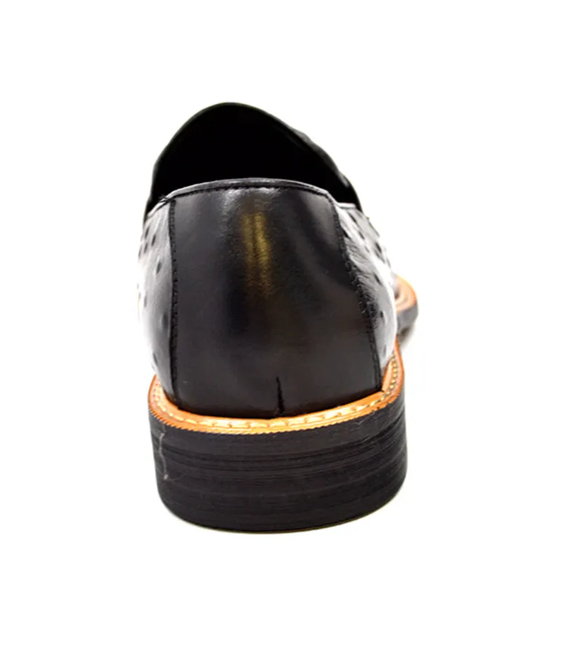 Dolche Ostrich Leather Slip On Shoes - Stylish and Comfortable