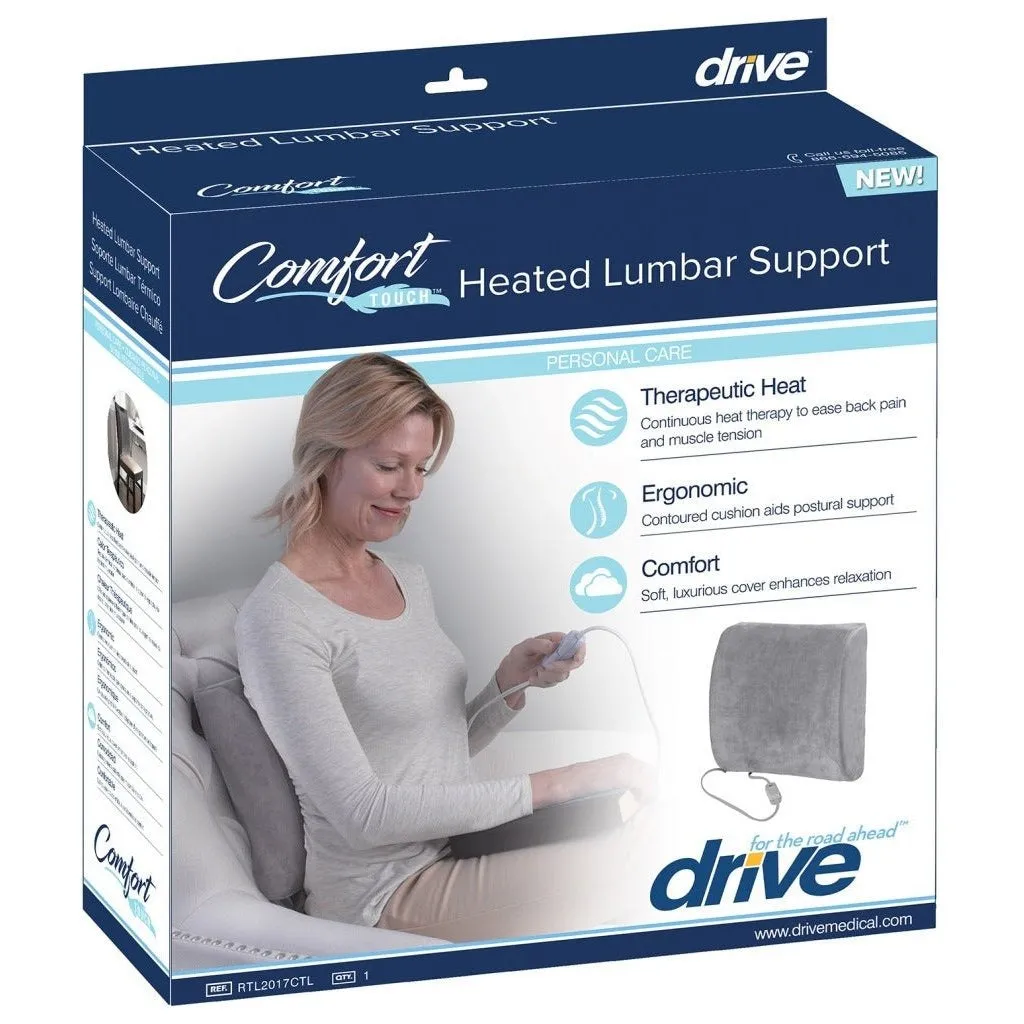 Drive Medical Comfort Touch Heated Lumbar Support Cushion